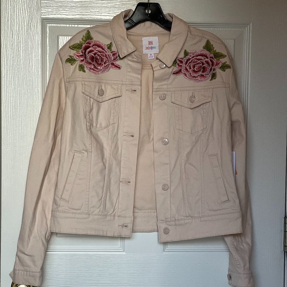 LULAROE BLUSH PINK DENIM HARVEY JACKET SIZE M NWT